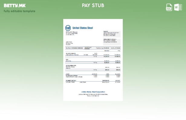 модерен стил САД Steel Corporation на компанијата за производство на челик, шабл
